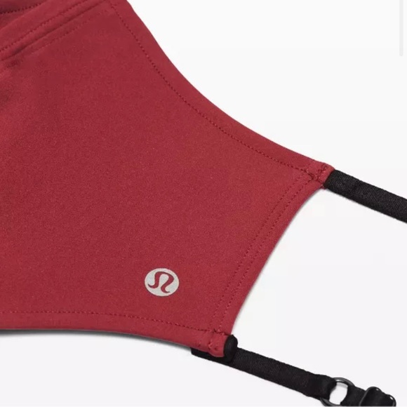 Lululemon double strap Face Mask Nulu dark red NIB - Picture 4 of 15